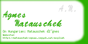 agnes matauschek business card